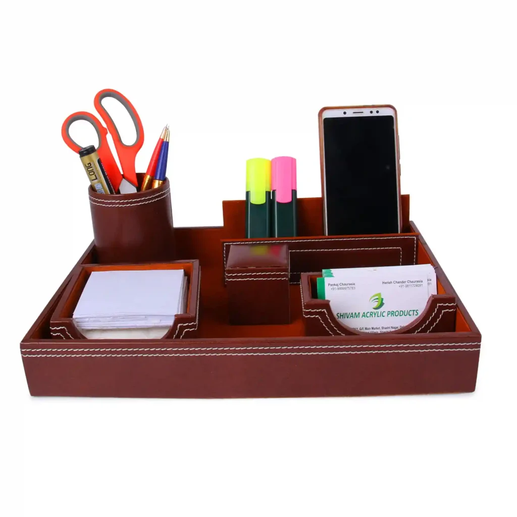 6. Desk Organizer with Mobile Stand